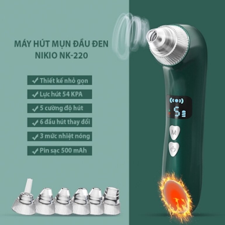 Máy hút mụn đầu đen soi da Nikio NK-220