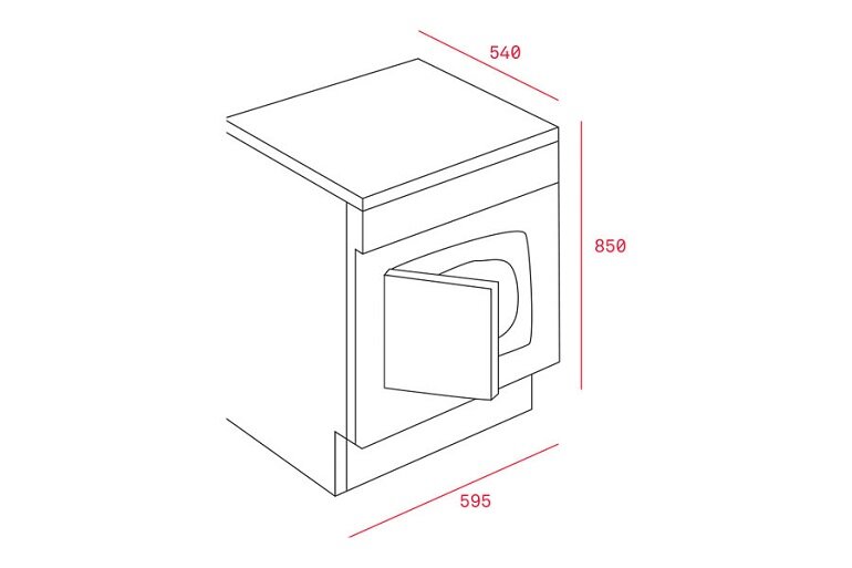 Kích thước của máy sấy quần áo Teka TKS2 650C