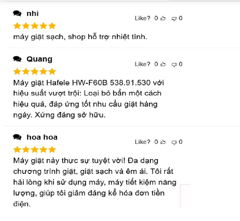 Máy giặt Hafele 8 kg HW-F60B 538.91.530