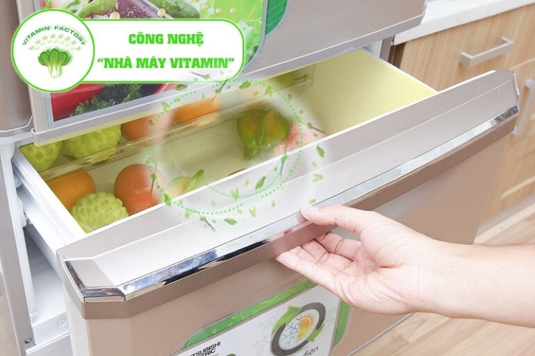 Tủ lạnh 3 cánh Mitsubishi MR-C41G-PS-V 338 Lít cung cấp Vitamin C bổ sung chất dinh dưỡng cho người sử dụng
