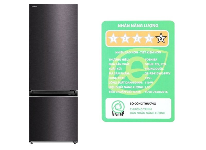 Toshiba GR-RB410WE-PMV(37)-SG giá 7 triệu đồng, tủ lạnh 325 lít, ngăn đông mềm, tiết kiệm điện