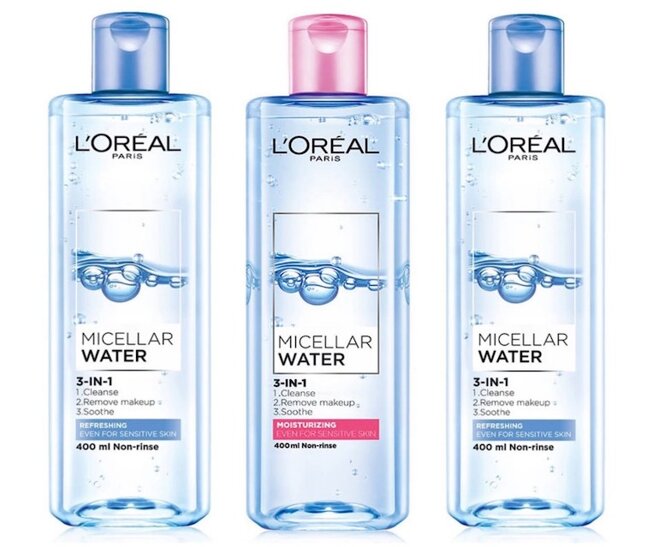 Student-priced makeup remover L'Oréal 3 in 1 Micellar Water