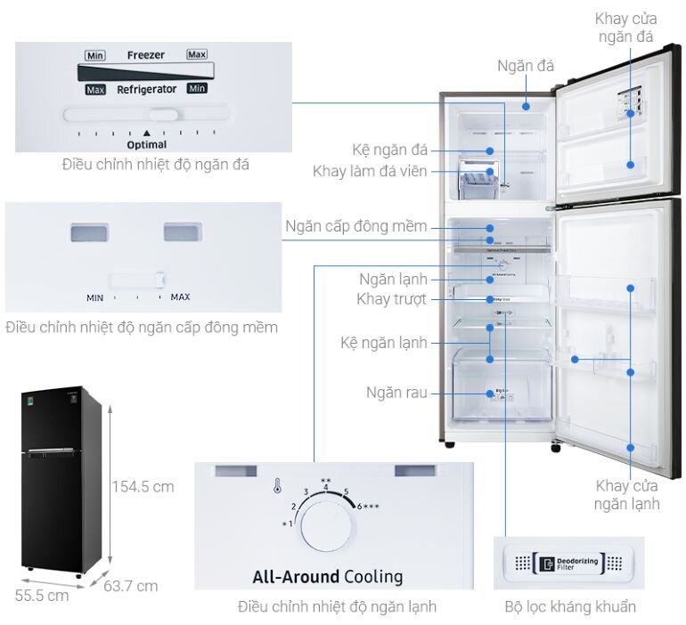 Tủ lạnh Samsung RT22M4032BU 236L