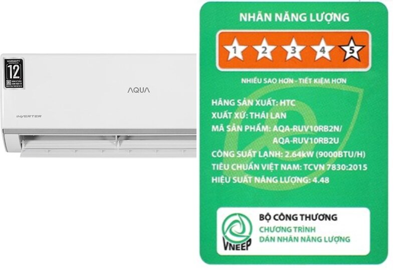 Điều hòa Aqua inverter AQA-RUV10RB2 hút khách vì giá rẻ, làm sạch không khí với tia UV