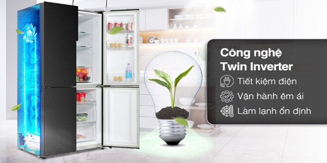 Tủ lạnh Aqua Inverter 456 lít AQR-M525XA(FB)