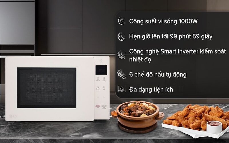 Lò vi sóng LG MS2535GIK 25 lít thiết kế hiện đại, hài hòa với mọi loại không gian bếp