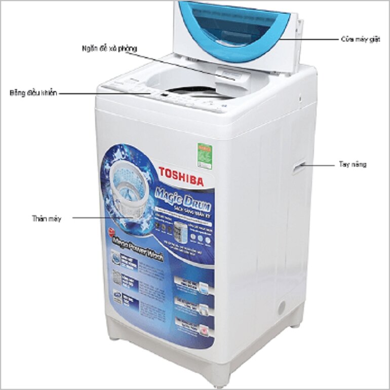 thiết kế máy giặt Toshiba 7kg AW-A800SV WB