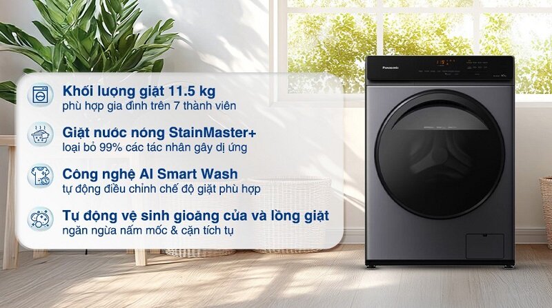 Máy giặt Panasonic Inverter 11.5 kg NA-V115FA1LV 2025 khác gì so với NA-V115FW1BV 2024?
