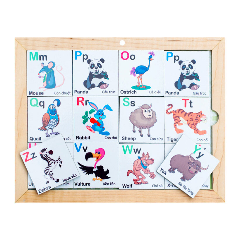 Bộ Alphabet động vật 2 mặt Poomko.