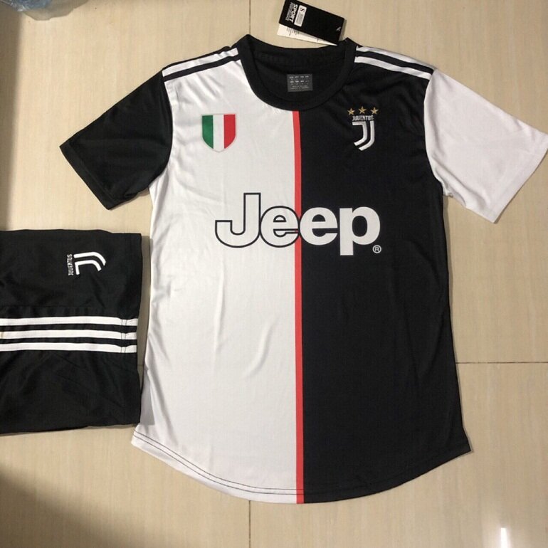 Bộ quần áo bóng đá trẻ em Câu lạc bộ Juventus đen trắng