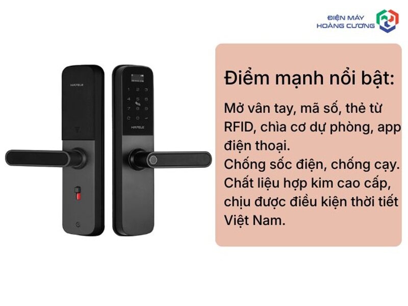 Khóa cửa điện tử hãng nào tốt? So sánh 5 thương hiệu Hafele, Bosch, Demax, Hubert, Giovani