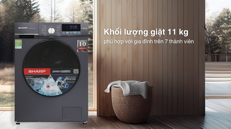 máy giặt Sharp 11 kg ES-FM110CB