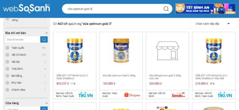 Giá sữa Optimum Gold 3 bao nhiêu tiền?