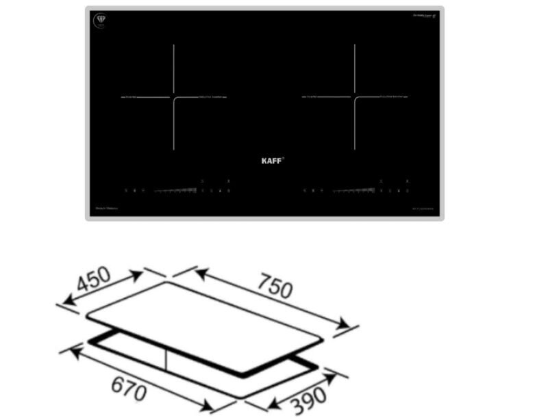 Bếp điện từ đôi Kaff KF-FL82560PRO công nghệ tiên tiến, tính năng an toàn