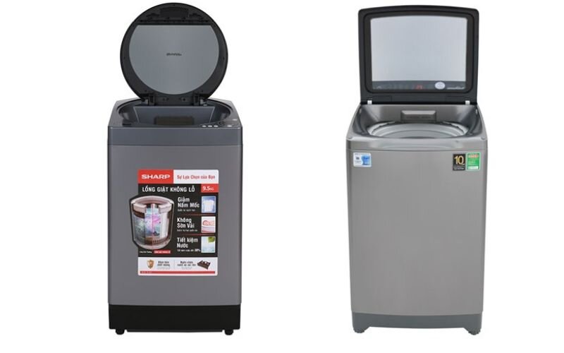 So kè máy giặt Aqua AQW-DR100ET S và Sharp ES-W95HV-S: Cùng 4 triệu nên chọn máy nào?