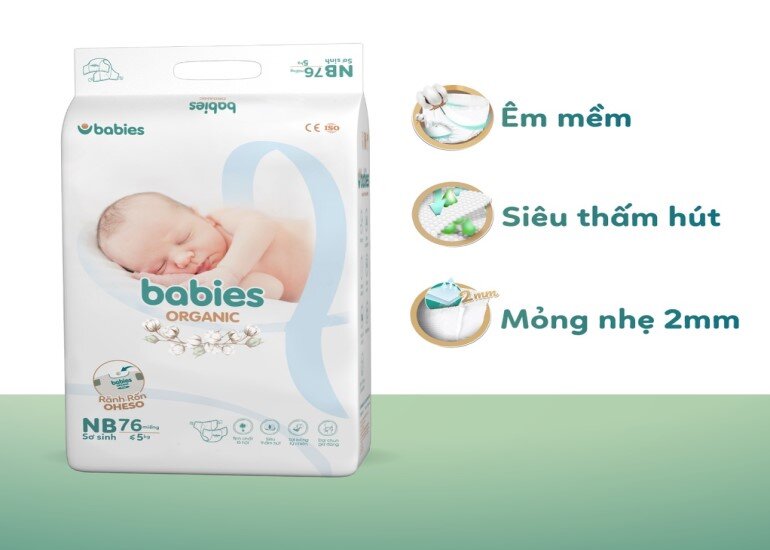 Babies Organic là thương hiệu tã hữu cơ chứa thành phần tự nhiên an toàn cho bé