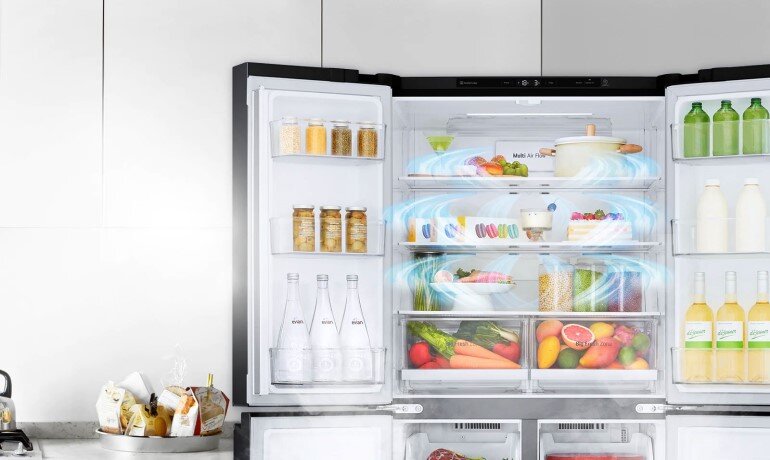 Tủ lạnh LG GR-B53PS sử dụng công nghệ làm lạnh đa chiều Multi Air Flow giúp giữ thực phẩm tươi ngon và lâu hơn