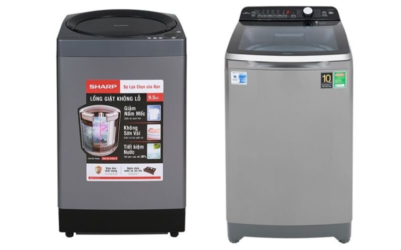 So kè máy giặt Aqua AQW-DR100ET S và Sharp ES-W95HV-S: Cùng 4 triệu nên chọn máy nào?