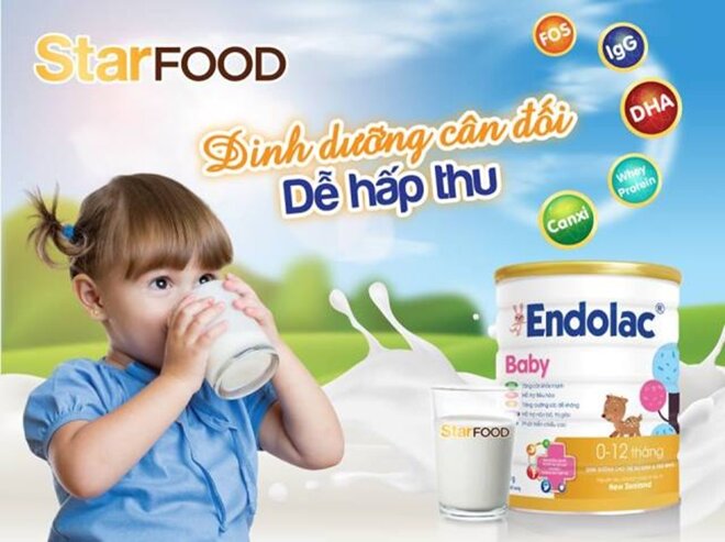 Sữa Endolac Baby cho trẻ phát triển toàn diện