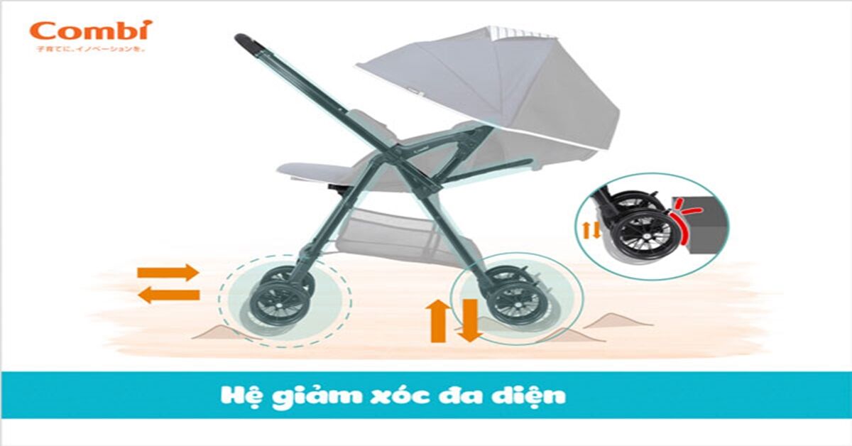 Xe đẩy Combi sở hữu các hệ thống giảm xóc hiệu quả nào ?