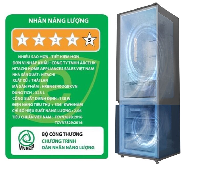Tủ lạnh Hitachi 2 cánh HRBN6340DGBKVN giảm giá sâu, có ngăn đông mềm lại rất tiết kiệm điện
