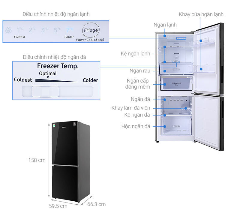 Cấu tạo của tủ lạnh Samsung Inverter 280 lít RB27N4010BU/SV
