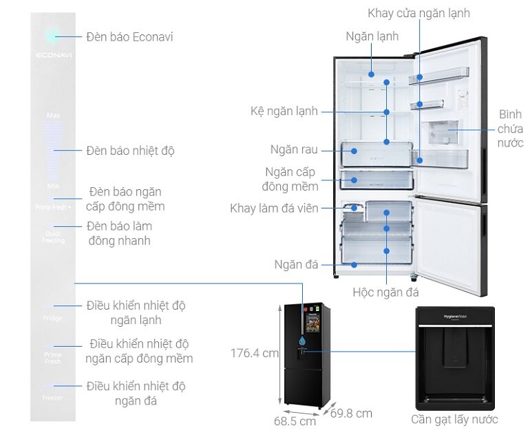 Tủ lạnh Panasonic Inverter 410 lít NR-BX460WKVN 
