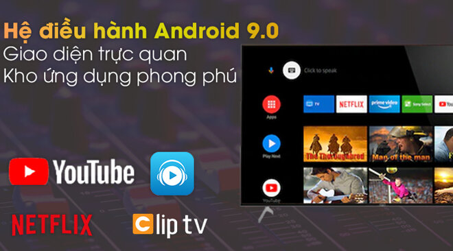 Giao diện dễ sử dụng, tính năng hiện đại với hệ điều hành Android 9.0