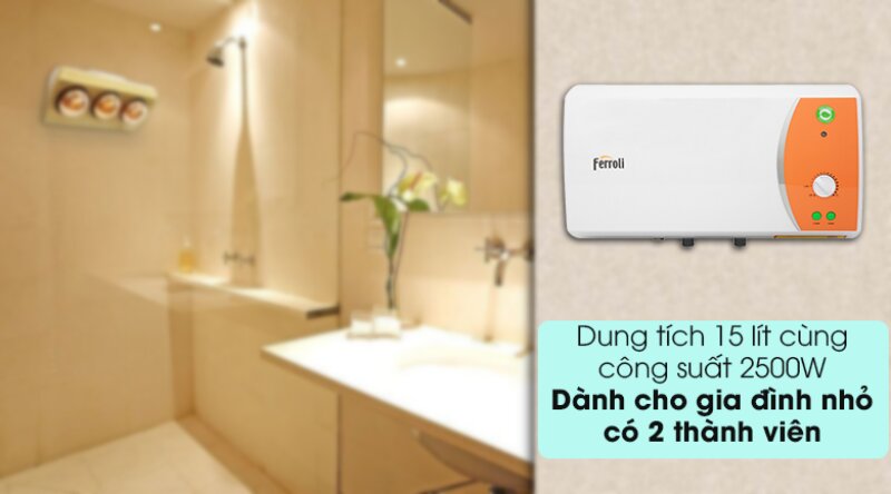 Ferroli Verdi 15TE: Dung tích nhỏ, an toàn vượt trội với công nghệ tráng men Titan
