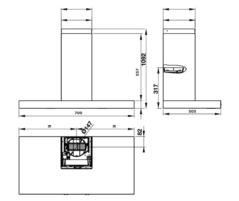 Máy hút mùi Hafele HC-W705B nâng tầm không gian bếp hiện đại