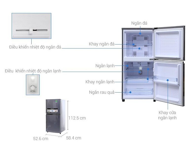  Tủ lạnh Panasonic NR-BJ158SSV2 135 Lít