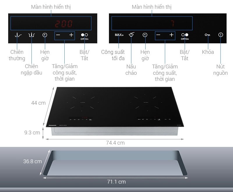 Bếp từ Panasonic KY-C1W70KRA công nghệ hiện đại, tính năng an toàn