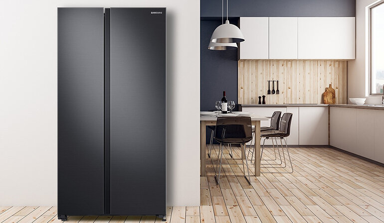 Tủ lạnh Samsung side by side RS62R5001M9/SV sở hữu bề ngoài sang trọng, sắc nét