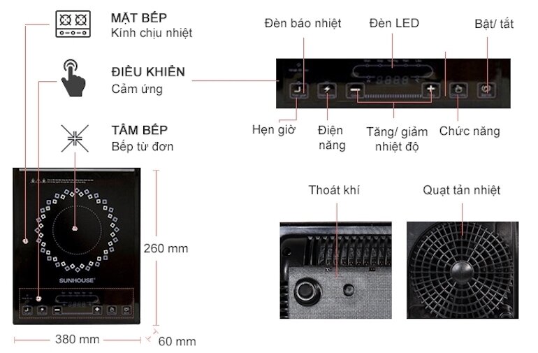 Bếp với nhiều tính năng vượt trội an toàn cho người dùng