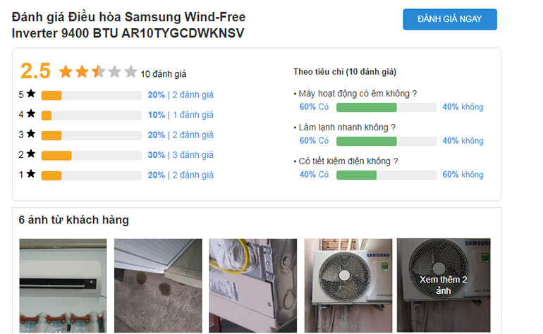 review của người dùng về điều hòa samsung wind free