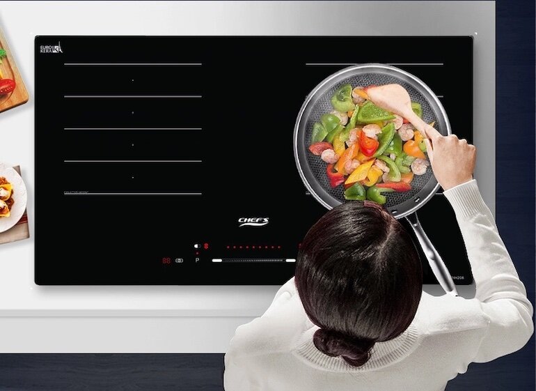 Bếp từ Chef's EH-DIH208 sở hữu mặt kính Schott cao cấp, bền bỉ