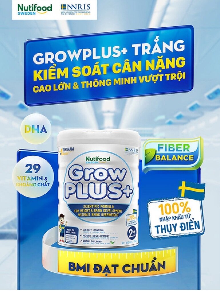 Review tất tần tật về sữa Grow Plus trắng cho trẻ béo phì của Nutifood