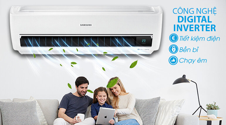 Điều hòa Samsung 9000BTU giúp tiết kiệm điện hơn ½ so với dòng Non-Inverter