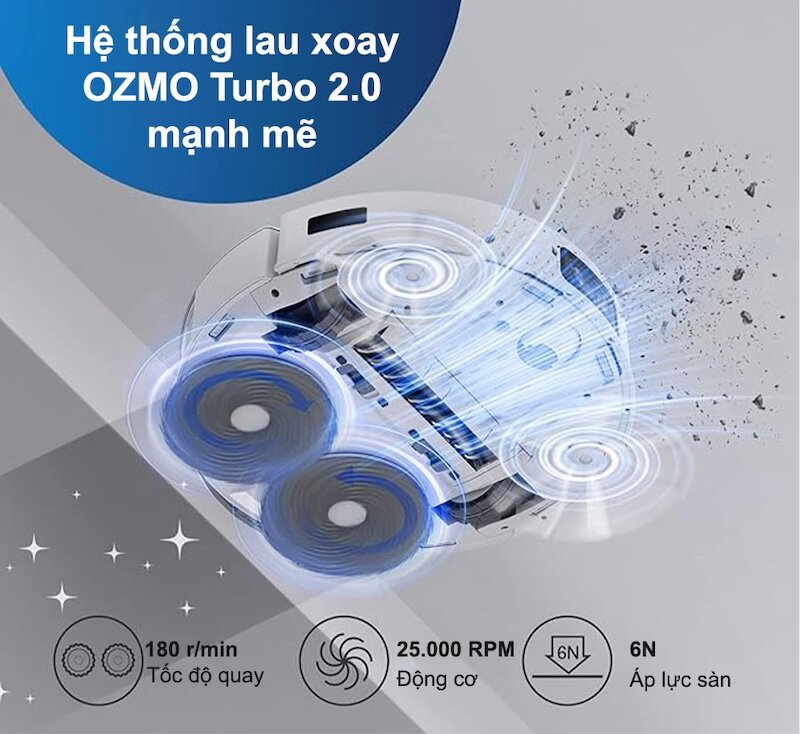 Robot hút bụi lau nhà Ecovacs Deebot T20e Omni: 