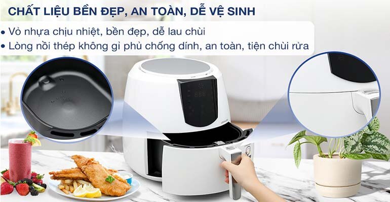 nồi chiên không dầu Lock&Lock EJF357WHT