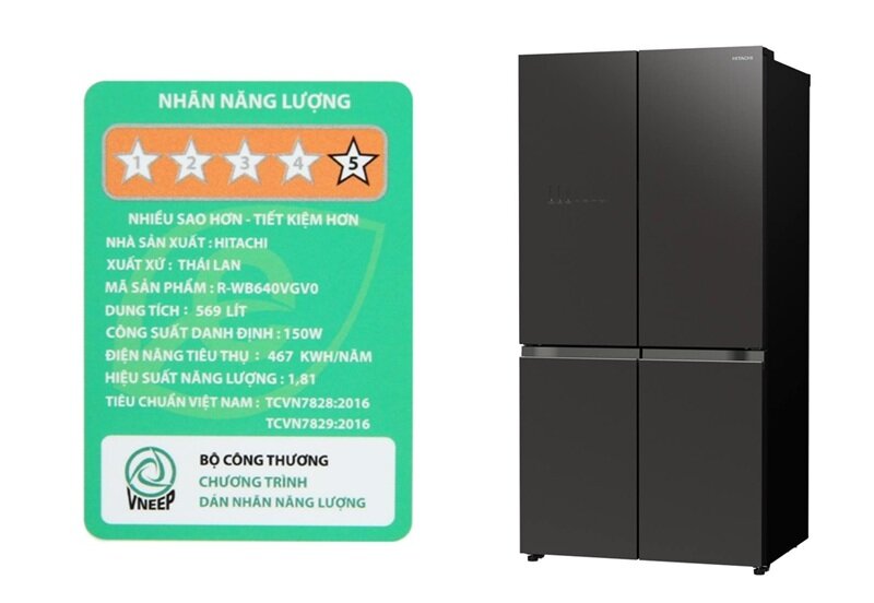 Hitachi R-WB640VGV0 GBK giảm giá sâu, tủ lạnh 4 cánh ngăn chân không cao cấp, siêu tiết kiệm điện