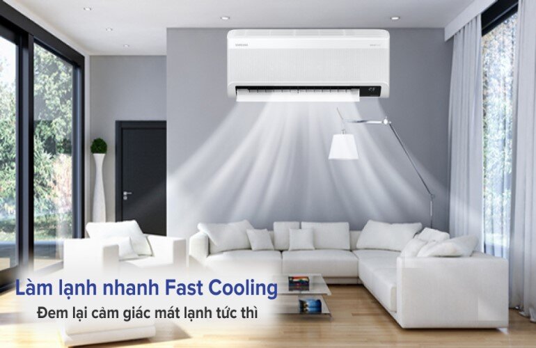 Điều hòa Samsung AR13BYHACWKNSV cung cấp hơi lạnh nhanh nhờ công nghệ Fast Cooling