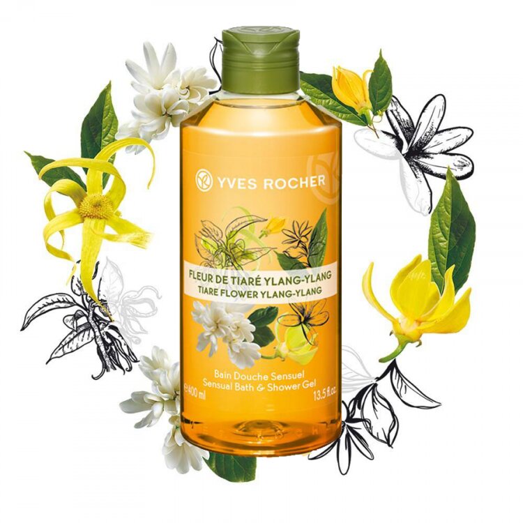 Sữa tắm Yves Rocher Tiare Flower & Ylang - Ylang Sensual Bath & Shower Gel 400ml