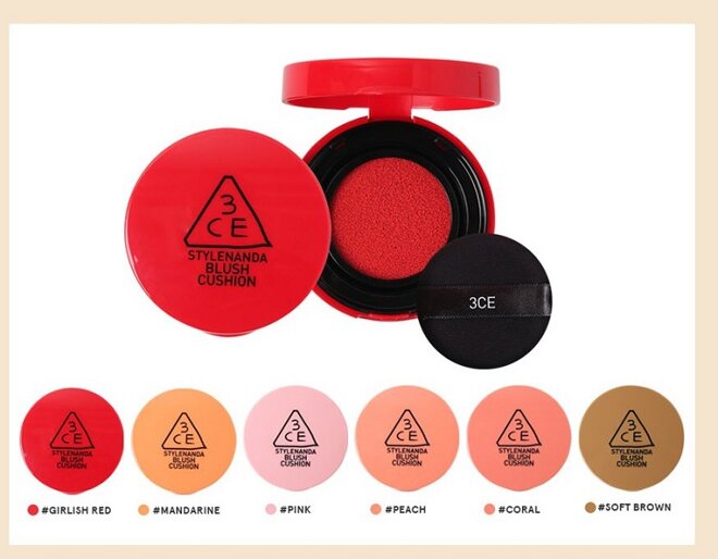 Phấn má dạng kem 3CE Blush Crush Cushion thịnh hành