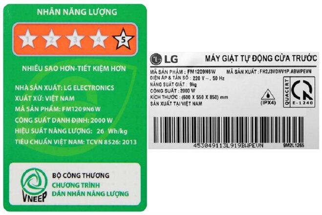 Máy giặt LG FM1209N6W giảm còn 6 triệu đồng, lựa chọn 