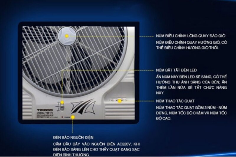Đánh giá Tiross TS9173 - Quạt sạc cứu cánh khi mất điện!