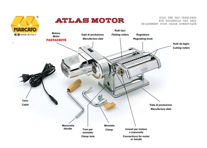 Máy cán mì Marcato Atlasmotor