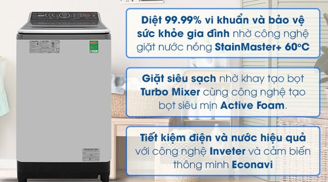 Máy giặt Panasonic Inverter 9.5 kg NQA FS95V7LMXZ