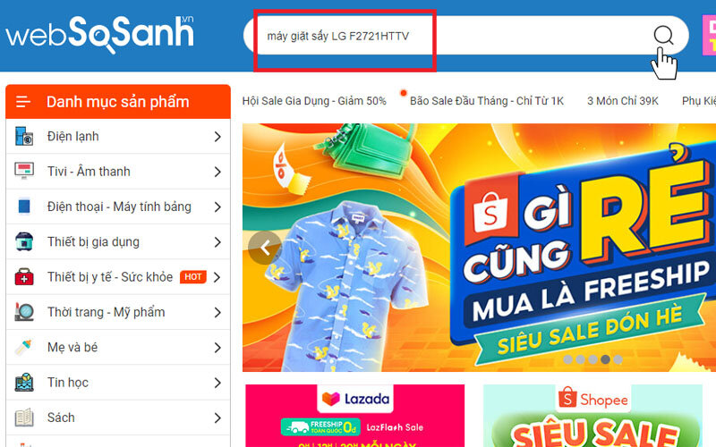 Hướng dẫn sử dụng Websosanh.vn để tìm kiếm giá rẻ nhất