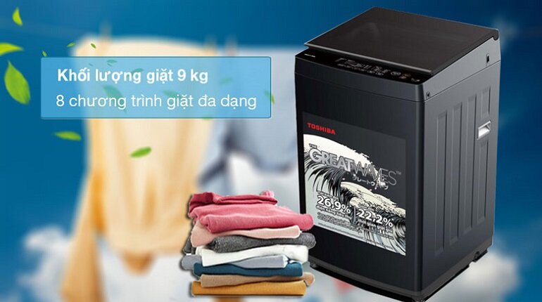 Máy giặt Toshiba cửa trên 9 kg AW-M1000FV(MK)